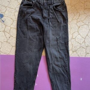 Paper Bag Black Denim Jeans